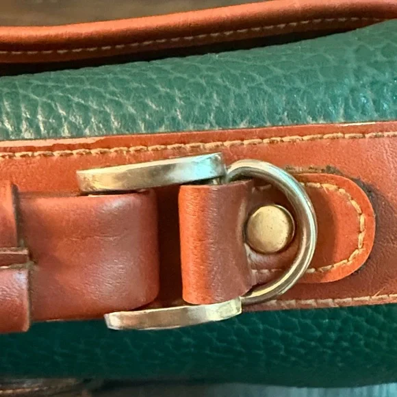 Dooney & Bourke Surrey Carrier Evergreen and British Tan Satchel Pebbled Leather - Picture 14 of 14